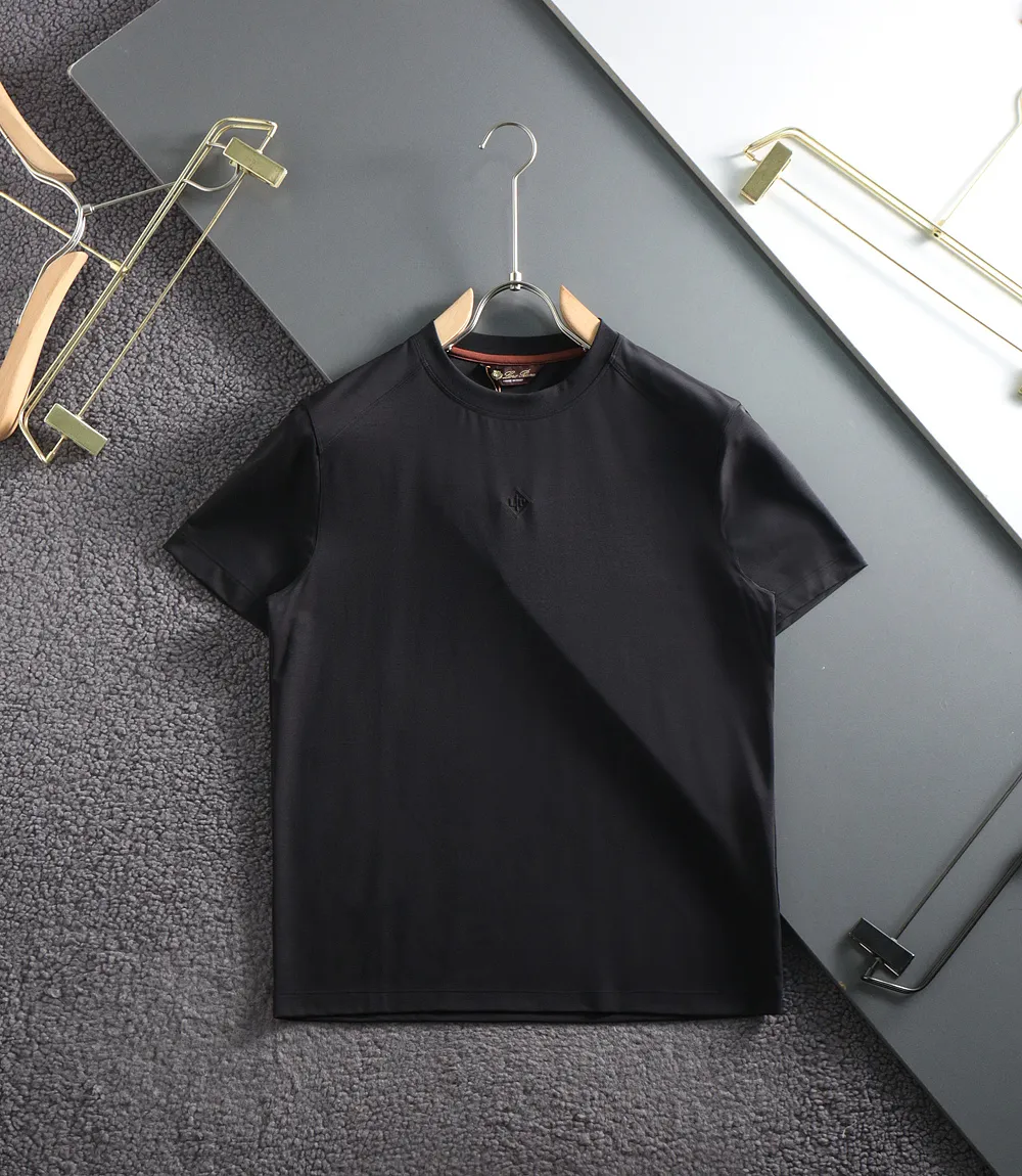 Loro Piana # Modal mercerized cotton custom-woven fabric # Simple LP concave and convex design Counter synchronization # Loose casual silhouette on the upper body, comfortable texture, super breathable, long-term washing without deformation, novel style Versatile and casual! Color: Black White Gray Orange Sizes: M-3xl